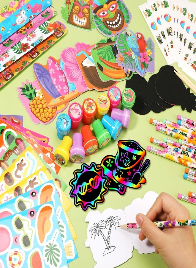 BenLouis 108Pcs Hawaiian Luau Party Favors Aloha Summer Tropical Tiki Theme School Stationery Set Bulk for Kids Beach Pool Birthday Party Goodie Bag Stuffers Classroom Gifts Rewards Pinata Filler - Image 4